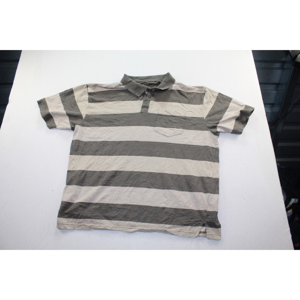 Redhead Men Gray Polo Shirt Short Sleeve Button Casual Size XL